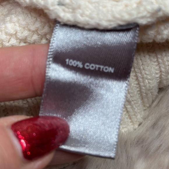 Marled Reunited Clothing | Cream Knit Pull Over Bell Sleeves Blue Lace U… - Picture 8 of 9